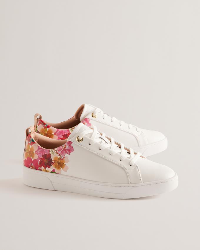 Basket Ted Baker Floral Detail Leather Blanche Femme | EPY-77356106